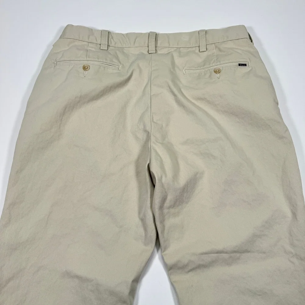 Polo Ralph Lauren Mens Chinos Pants 34x32 Khaki Classic Fit 100% Cotton Casual